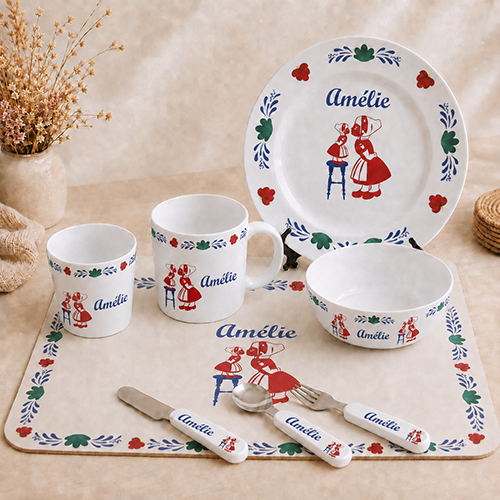 kinderservies met naam oud hollands