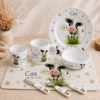 kinderservies met naam koe