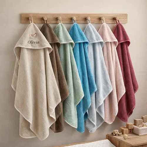 badcape met naam borduren