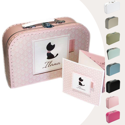 kinderkoffertje met geboortekaartje