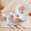kinderservies met naam luchtballon