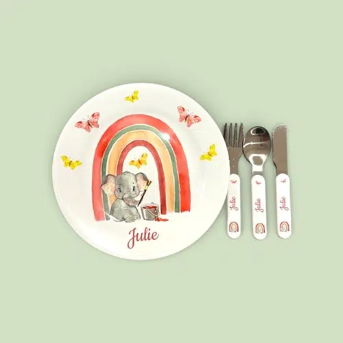 kinderservies regenboog