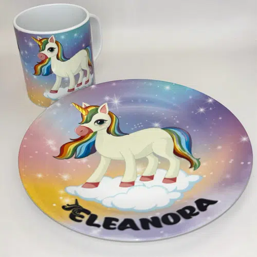kinderservies unicorn met naam