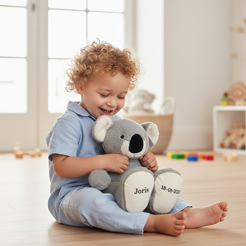 grote knuffel met naam geborduurd