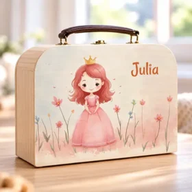 houten kinderkoffertje met naam en prinses